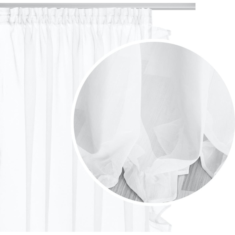 Aizkars 140x250 Ruffy white, gatavs uz S23 lentes