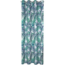 Aizkars 140x250 Palmu lapas, tirkīza zaļš, gatavs ar cilpām