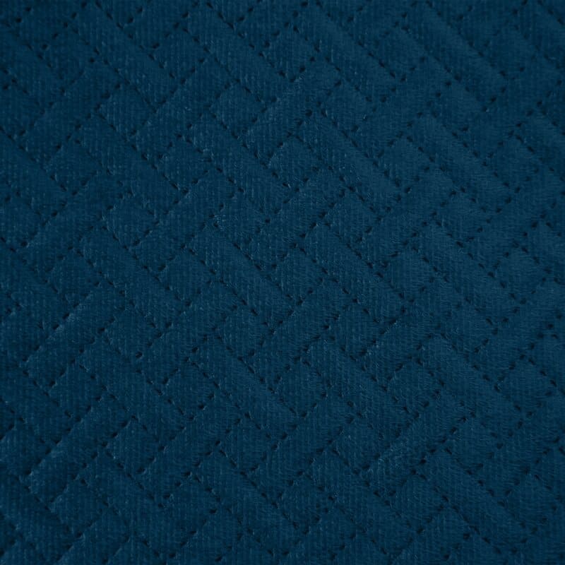 Dekoratīvais gultas pārklājs 200x220 Luiz 5, tumši zils velūra ģeometrisks