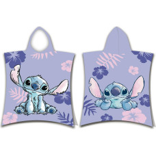 Pončo bērniem 50x115 Lilo and Stitch violets dvielis ar kapuci bērniem 23. augusts