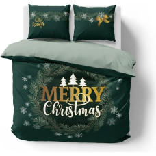 Ziemassvētku gultasveļa 220x200 Merry green 4709 A Holland Christmas 2023
