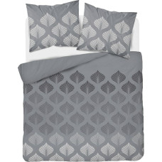 Kokvilnas gultasveļa 220x200 Lapas pelēkas 4692 B kokvilna 40