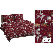 Kokvilnas spilvendrāna 70x80 bordo krāsaina 4314 B Ziemassvētku kokvilna Max