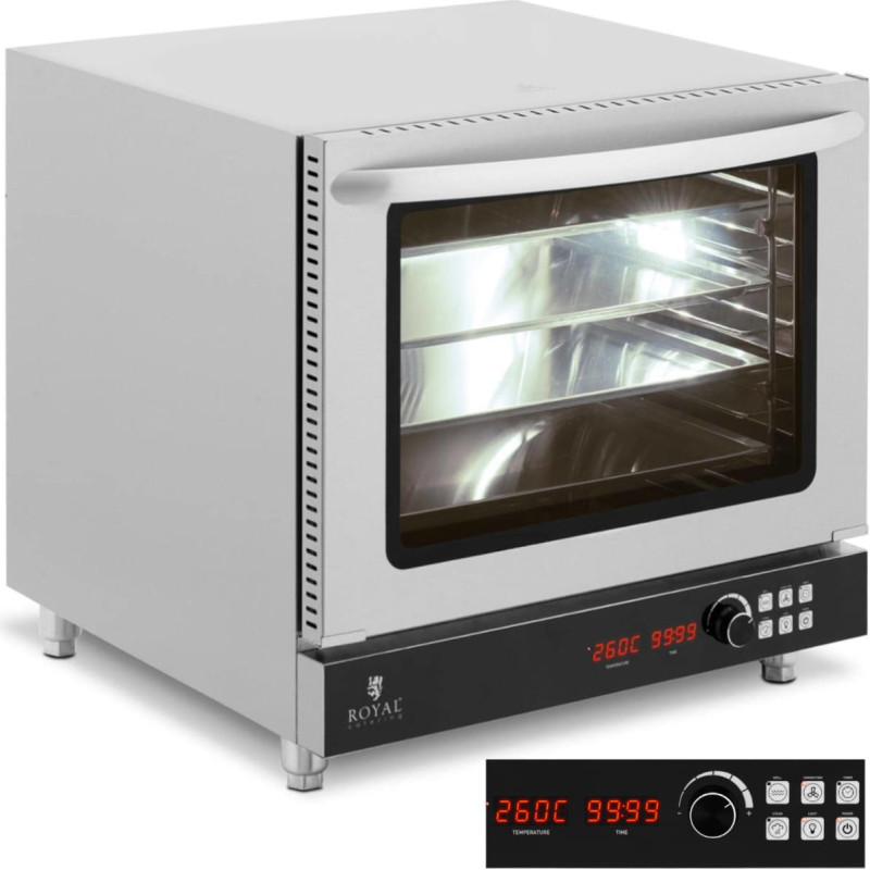 Royal Catering Cep konvekcijas cepe&scaron;krāsns ar tvaika grila izturē&scaron;anas un žāvē&scaron;anas funkciju līdz 260C 230V 2800W