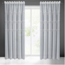 Aizkars 140x270 Ines balts, gatavs uz lentes