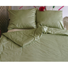 Satīna gultas veļa 200x220 vienkrāsaina olīvu -