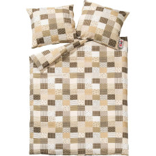 Mizas pakaiši 160x200, raksts 96/5 Patzłork Beige, ar pogām, 100% bieza kokvilna