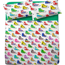 Kokvilnas gultasveļa 140x200 80N Krāsainas Pepegi kedas Jaunas