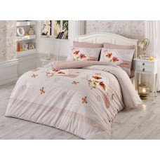 Kokvilnas gultasveļa 200x220 Flower Brown 0580 Exclusive premium