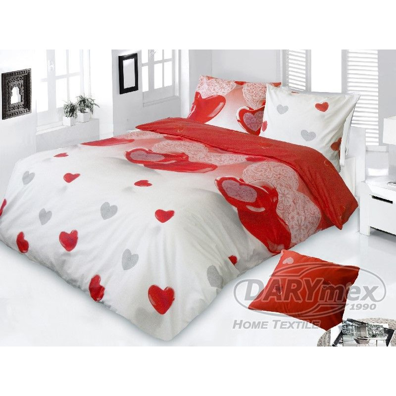 Satīna gultas veļa 160x200 Lovely Karmizi Red Exclusive Valentīna dienai