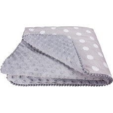Gluck Baby Bērnu sega 80x75 Polka Dots Minky Summer pelēka 098 gab.