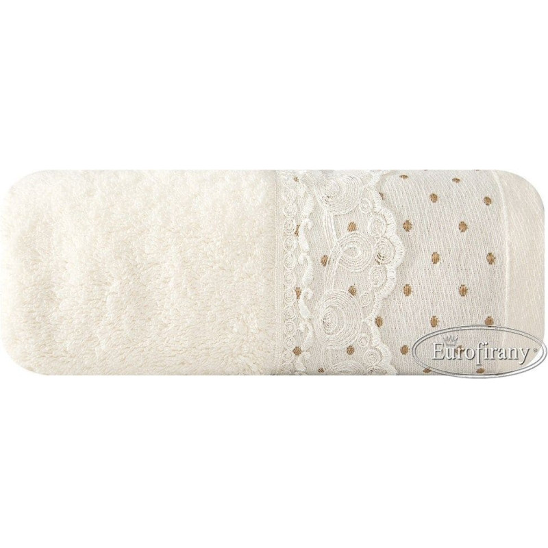 Mia dvielis 50x90 02 krēms ar mežģīnēm 500 g/m2