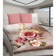 3D mikrosatīna gultas veļa 160x200 18 Pink Roses 1061 Bed&You