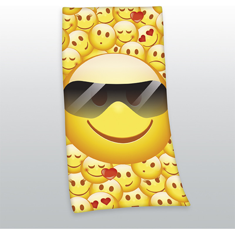 Bērnu dvielis 75x150 Emoji Smileys 7282 Beach Holidays kokvilna