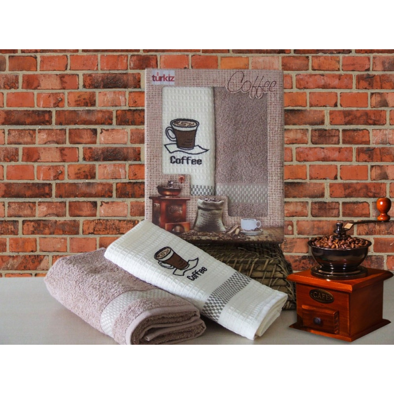 Virtuves dvieļu komplekts 2 gab kakao 50x70 Cappuccino T29015/E