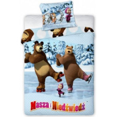 Kokvilnas gultas veļa 160x200 Masha Masha and the Bear 6084