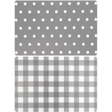 Galda paliktnis 28x43 Madera, abpusējs, sudrabs, balts, rūtains ar punktiem