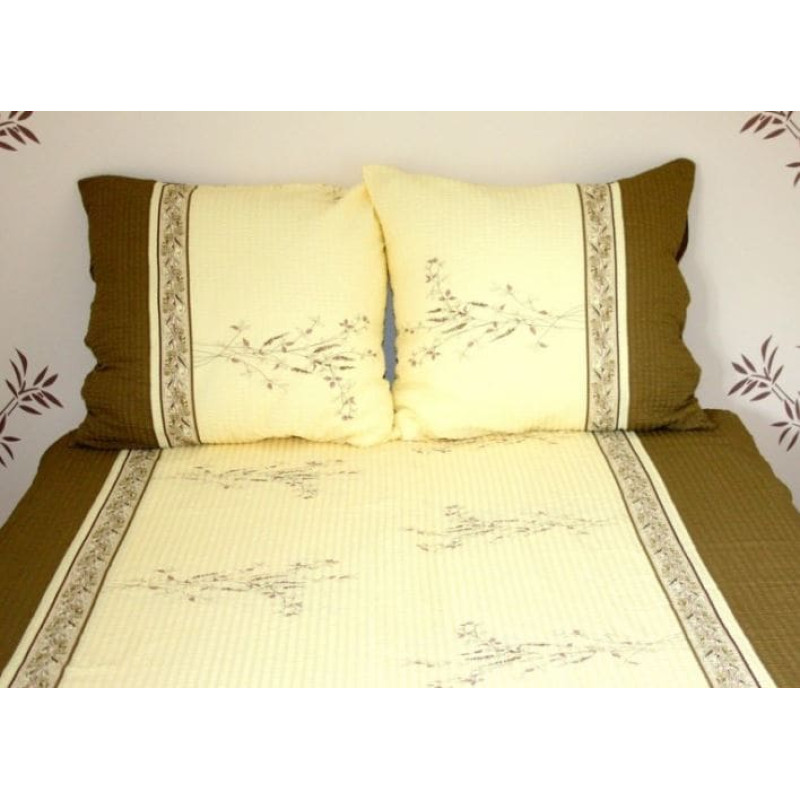 Mizas pakaiši 140x200, raksts 128/2 zari, brūns un krēmkrāsas, ar pogām, 100% bieza kokvilna