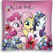 Spilvendrāna Poniji 3D 40x40 D 9486 My Little Pony uz rozā fona poliestera
