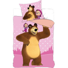 Kokvilnas gultas veļa 140x200 Maša un lācis Maša 04 710-162