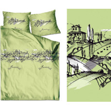 Satīna gultas veļa 200x220 Toscana green Gold Line