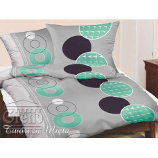 Satīna gultasveļa 140x200 Creative mint Gold Line