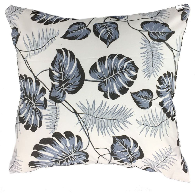 Kokvilnas spilvendrāna 40x40 178c, melnas palmu lapas, abpusēja