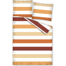 Flaneļa gultas veļa 160x200 wz 2425 D svītras balta bordo oranža bēša