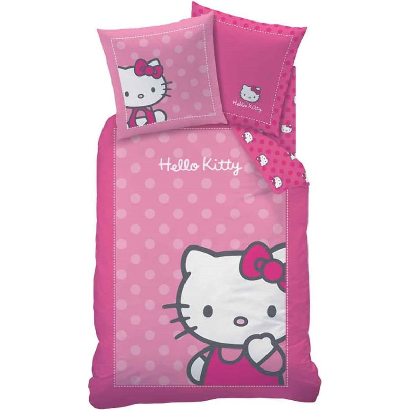 CTI Kokvilnas gultas veļa 160x200 Hello Kitty 4009 kitty rozā Camille spilvendrāna 70x80