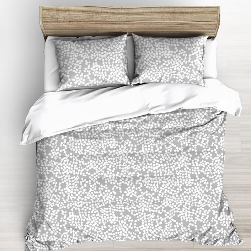 Mizas pakaiši 140x200 465N pelēka lampiņu ķēde balta ar pogām kokvilna