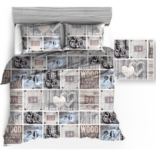 Mizas pakaiši 140x200 1334E laimes atslēga pelēks zils kokvilnas rāvējslēdzējs