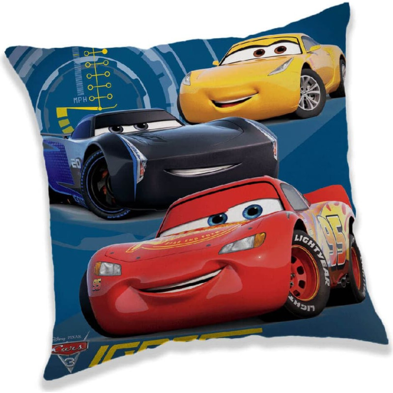 Bērnu spilvendrāna 40x40 3D Cars 3830 Lightning McQueen blue
