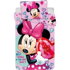 Kokvilnas gultas veļa 100x135 Mini Mouse 6114 Minnie Mouse rozā gultai