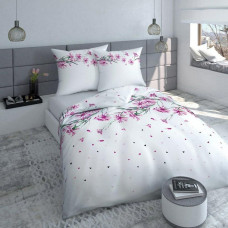 Kokvilnas gultasveļa 220x200 Rudzupuķes balti rozā 2774 B