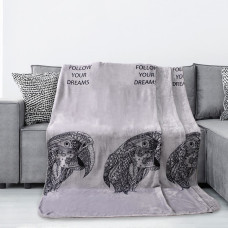 Decoking Mikrošķiedras sega atzveltnes krēslam 70x150 Cuddle Macaw Fllow Your Dreams pelēkie papagaiļi