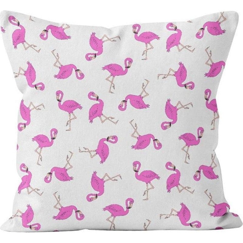 Kokvilnas spilvendrāna 70x80 1435E balti rozā flamingo 76N