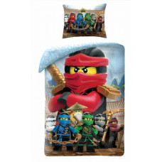 Kokvilnas gultas veļa 140x200 Lego Ninjago 3793 Masters of Spinjitzu Kai Lloyd spilvendrāna 70x90
