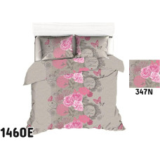 Mizas spilvendrāna 70x80 347N pelēki ziedi rozā uzraksti 1460E stiprināms ar pogām