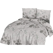 Kokvilnas gultasveļa 180x200 ziedi lapas bēšs 71415/1 Cottonlove