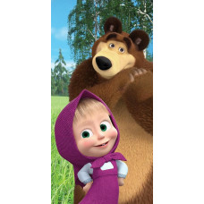 Pludmales dvielis 70x140 Masha and the Bear 0357 kokvilna