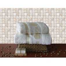 Dvieļu komplekts kastītē 2gb Antik T12015/B ekrii grieķu atslēga 50x90,70x140