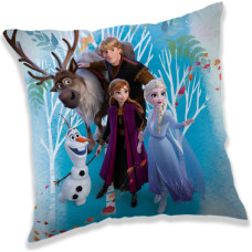Bērnu spilvens 40x40 Frozen Frozen 2 Anna Elsa 2757 Kristoff Sven un Olaf sniegavīrs meža zils dekoratīvs