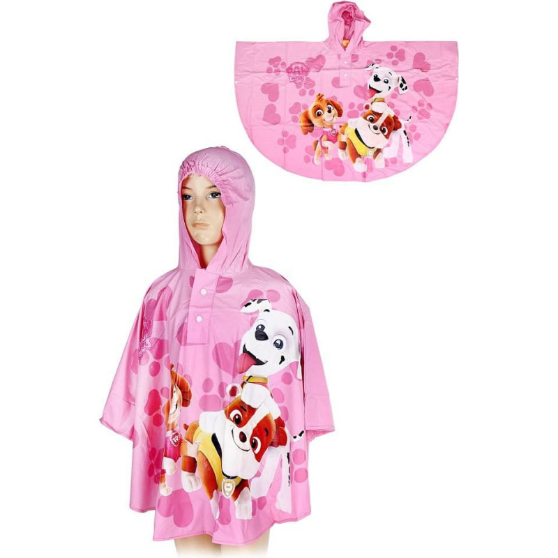 Pončo lietusmētelis 122-128 7-8 gadi Paw Patrol Paw rozā bērnu apmetnis Marshall Skye Rubble