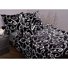 Satīna spilvendrāna 50x60 17758/6 black white esy flores