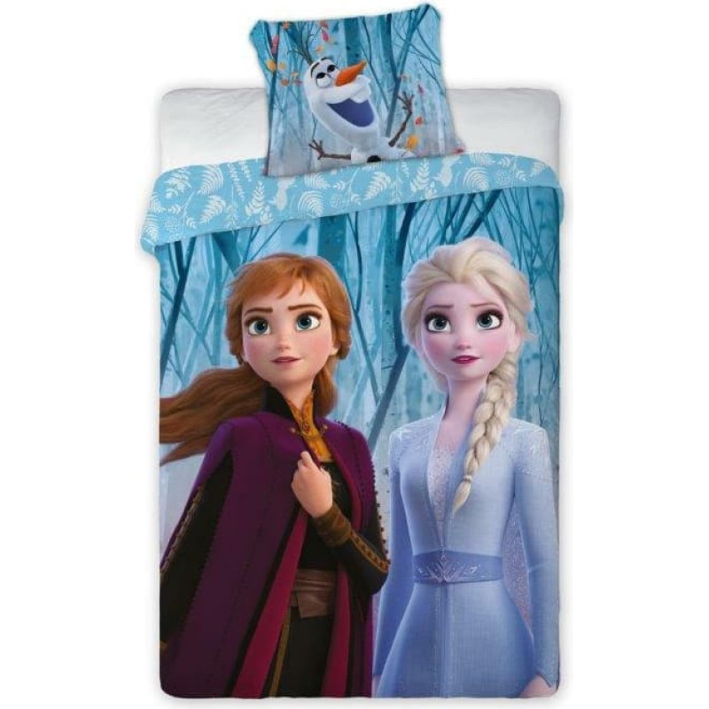 Kokvilnas gultas veļa 140x200 Frozen 2 Anna Elsa Olaf 6745