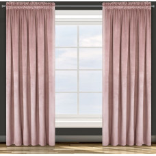 Gatavs aizkars uz lentes 135x270 Rosa rozā samts D91