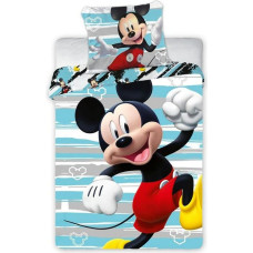 Kokvilnas gultas veļa 100x135 Mickey Mouse zila pelēka gultai 6646 spilvendrāna 40x60