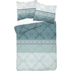 Satīna gultas veļa 160x200 Glamour austrumu ornamenti tirkīza balts 2875 B Fashion Satin