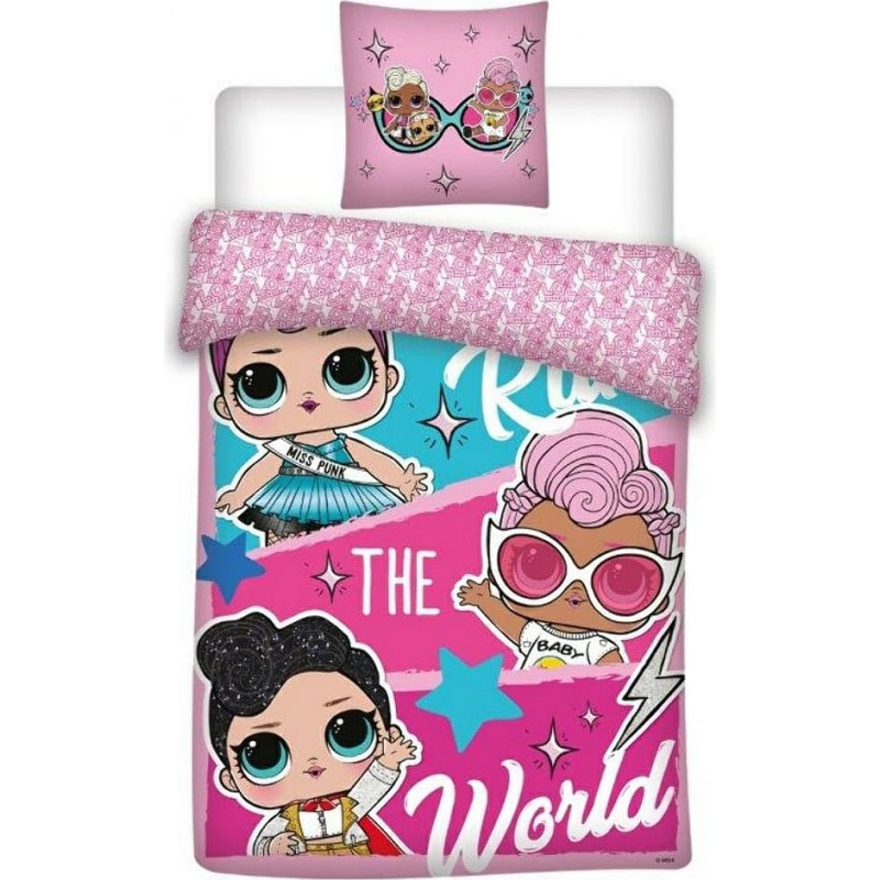 Kokvilnas gultasveļa 160x200 Lol lelles LOL trīs pārsteiguma lelles LOL lelles 0026 rozā 3244