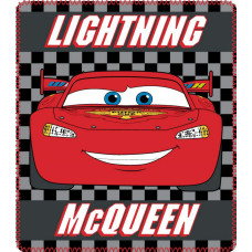 Flīsa sega 120x140 Cars Lightning McQueen pelēka bērnu sega 4378 zēnu sega